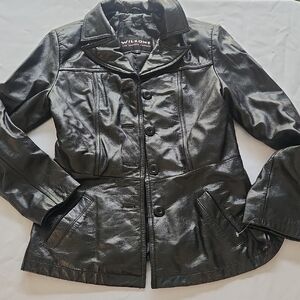 Wilson Black Leather Jacket for Women